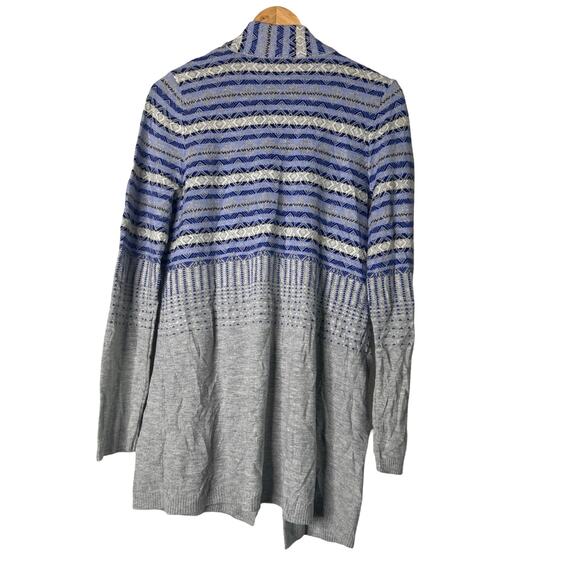 TALBOTS Women's Cardigan Sweater Wool Blend Blue Grey M - Picture 4 of 5